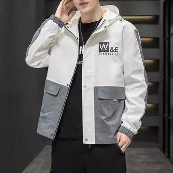Осенняя куртка мужское пальто Ins свободный стиль Харадзюку красивый корейский стиль модная рабочая одежда уличная мода мужской весенний и осенний стиль M белый