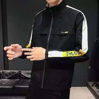 Осенняя куртка мужское пальто новый корейский стиль модный красивый повседневный модный молодежный студенческий трендовый одежда M
