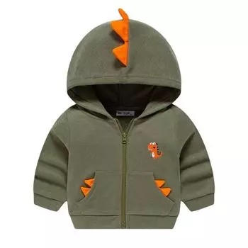 Осенняя куртка с капюшоном для маленьких мальчиков, повседневный кардиган с рисунком динозавра, бейсбольная куртка с длинными рукавами, пальто, крутая детская одежда 100 темно-синий