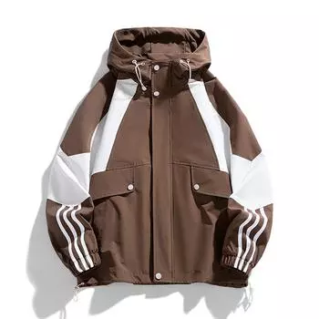 Осенняя куртка с капюшоном мужская новая мода Instagram молодой красивый с мешковатыми мужчинами больших размеров L