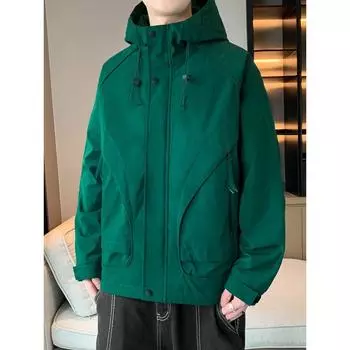 Осенняя куртка с капюшоном) Водонепроницаемый молодежный модный тренд M