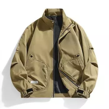 Осенняя куртка с воротником-стойкой, мужская, модная, повседневная, универсальная, свободная, куртка для горных инструментов, мужская, большого размера, мужская одежда M чёрный