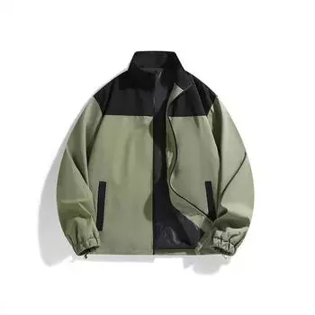 Осенняя куртка-тройка для активного отдыха, мужская куртка с воротником-стойкой, молодежная повседневная куртка M чёрный