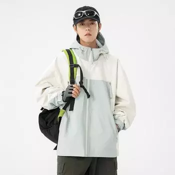 Осенняя куртка Водонепроницаемая мужская куртка весна-осень свободная цветная куртка с капюшоном S