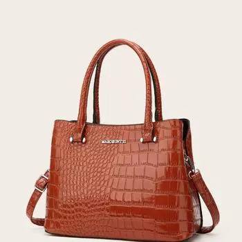 Осенняя лакированная кожаная глянцевая женская сумка большая вместительная сумка через плечо сумка для мам среднего возраста чёрный