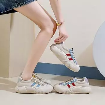 Осенняя легкая обувь Новые женские студенческие туфли с подтянутым дном для спортивной доски Повседневная обувь 35