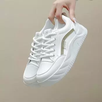 Осенняя легкая обувь, новые женские студенческие туфли для увеличения роста, спортивная обувь для досок, модная повседневная обувь 35