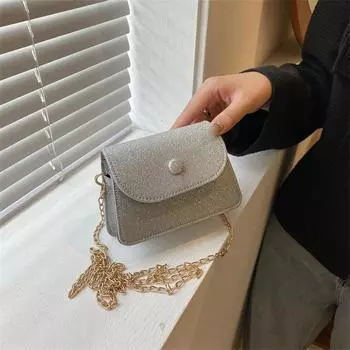 Осенняя мини-сумка для женщин с цепочкой 2024 года, новая корейская версия, модная сумка-мессенджер для девочек, персонализированная сумка для мелочей белый
