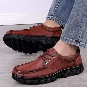 Осенняя мода Инструменты Мужская повседневная обувь из натуральной кожи Мужские дышащие кроссовки с толстой подошвой Роскошные брендовые деловые мужские туфли 40