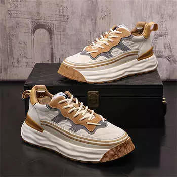 Осенняя мода мужские кроссовки дышащая ПУ обувь для мужчин повседневная спортивная дышащая мужская вулканизированная обувь легкая сетчатая обувь 38 чёрный