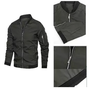 Осенняя модная мужская простая ветровка в британском стиле, пальто-бомбер, деловая повседневная уличная одежда, мужские пальто 6XL чёрный
