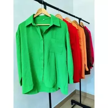 Осенняя модная рубашка женская однотонная весенняя офисная женская свободная однобортная рубашка-кардиган с длинным рукавом элегантная Blusas 30071 S темно-коричневого