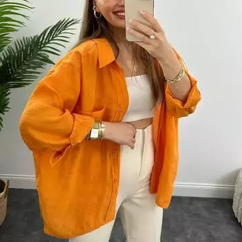 Осенняя модная рубашка женская однотонная весенняя офисная женская свободная однобортная рубашка-кардиган с длинным рукавом элегантная Blusas 30071 S зелёный