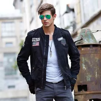 Осенняя мужская куртка Air Force One Washed Jacket Jacket Top Men s M хаки