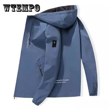 Осенняя мужская куртка Корейская версия Повседневная свободная трендовая молодежная куртка с капюшоном с принтом XXXXXL