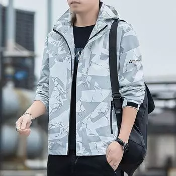 Осенняя мужская куртка Мужская повседневная уличная ветрозащитная водонепроницаемая куртка с капюшоном XL