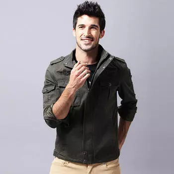 Осенняя мужская куртка, военный костюм, повседневное пальто, мужская одежда больших размеров M хаки