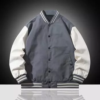 Осенняя мужская летная куртка Мужская бейсбольная куртка Летная куртка большого размера Мужская одежда S чёрный