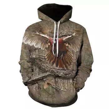 Осенняя мужская модная повседневная толстовка с капюшоном с 3D цифровой печатью M