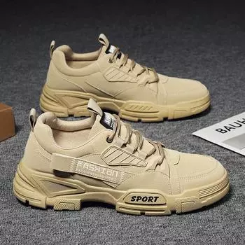 Осенняя мужская новая дышащая рабочая обувь, модная универсальная, толстая подошва, нескользящая, спортивная, повседневная обувь для занятий бордингом, защитная обувь для труда 39