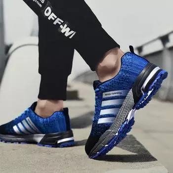 Осенняя мужская обувь большого размера для импортной торговли, дышащая сетчатая обувь для спорта, бега, размер 4678, нескользящая обувь для марафона 35 флуоресцентный зеленый