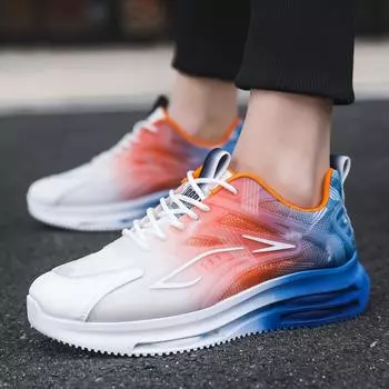 Осенняя мужская обувь, дышащая, модная, универсальная, повседневная, кроссовки для бега для подростков, спортивная обувь с низким каблуком 39 оранжевый