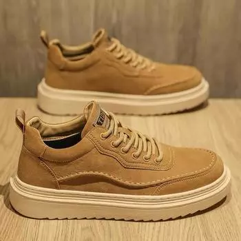 Осенняя мужская обувь Дышащая обувь Мужская трендовая спортивная обувь на платформе Повседневная обувь для сёрфинга Кожаная обувь Модная обувь 39