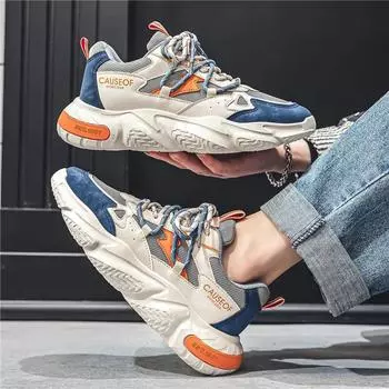 Осенняя мужская обувь Модные массивные кроссовки Повседневная обувь, увеличивающая рост Мужские кроссовки Спортивная обувь Zapatos Hombre 39 бежевый