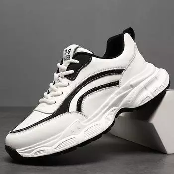 Осенняя мужская обувь, новая корейская версия, дышащая мягкая подошва, повседневные кроссовки, спортивная обувь, молодежная модная мужская обувь, размер 38-44 38 белый