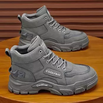 Осенняя мужская обувь, новые высокие ботинки Martin, мужская модная универсальная обувь с толстой подошвой, нескользящая, короткие ботинки, повседневная рабочая обувь для страхования 39