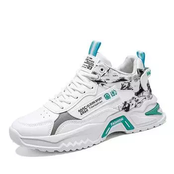 Осенняя мужская обувь, новые высокие туфли для пап, модная подростковая трендовая повседневная обувь для бега, универсальная спортивная обувь 39 чёрный