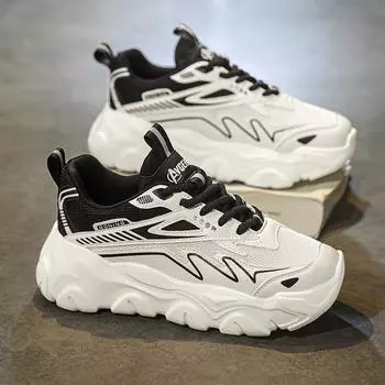 Осенняя мужская обувь повседневная белая башня легкие кроссовки с мягкой подошвой нескользящие молодежные кроссовки с толстой подошвой усиливающие папины модные туфли 39