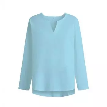 Осенняя мужская одежда, молодежная футболка в китайском стиле, хлопковая льняная однотонная свободная одежда, мужская рубашка с длинными рукавами и V-образным вырезом в китайском стиле S белый