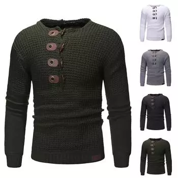 Осенняя мужская однотонная футболка с капюшоном и пуговицами коровьего цвета, приталенный топ с длинными рукавами M