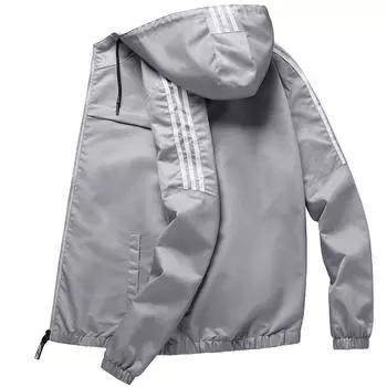 Осенняя мужская повседневная куртка, индивидуальная куртка, ветровка с капюшоном M ультрамарин синий