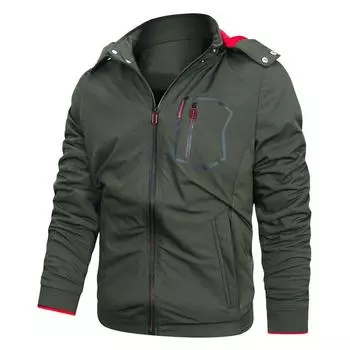 Осенняя мужская повседневная куртка с капюшоном, бейсбольная куртка, мужская одежда XL чёрный