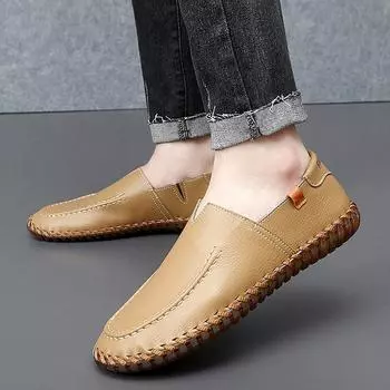 Осенняя мужская повседневная обувь из мягкой кожи ручной работы, мужская стильная обувь, удобные мужские дышащие мужские лоферы, кроссовки большого размера 38