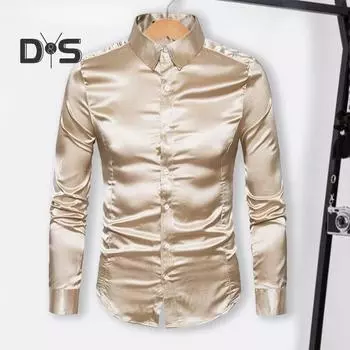 Осенняя мужская повседневная рубашка яркого цвета, стильная дышащая минималистичная легкая рубашка с длинными рукавами M белый