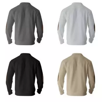 Осенняя мужская толстовка, однотонная полосатая аппликация, лоскутная пуговица, воротник-стойка, пуловер в стиле ретро, длинный M темно-серого