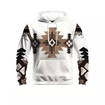 Осенняя мужская толстовка с длинным рукавом с этническим рисунком, уличный пуловер, модная толстовка с капюшоном, мужская толстовка с капюшоном, свободная одежда S