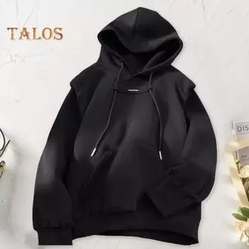 Осенняя мужская толстовка с капюшоном и защитой шеи, с капюшоном, большим карманом, эластичными манжетами и подолом, пуловер для спорта, фитнеса, путешествий, школы, топ M белый