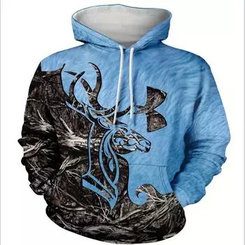 Осенняя мужская толстовка с капюшоном с 3D-цифровым принтом, повседневная и удобная свободная мужская футболка с длинными рукавами M