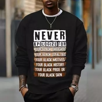 Осенняя мужская толстовка с принтом 3D Africa, футболка с длинным рукавом, модная мужская одежда, черные толстовки с круглым вырезом, большие размеры для мужчин S