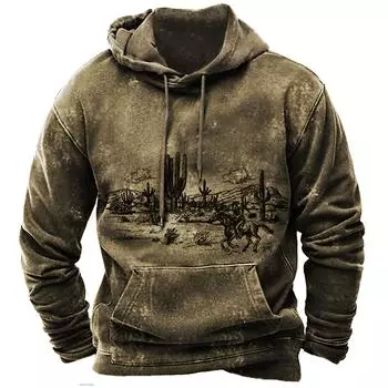 Осенняя мужская толстовка с винтажным масляным принтом, повседневные толстовки в стиле Харадзюку с длинными рукавами, толстовка большого размера, мужская одежда Y2k, уличный пуловер L