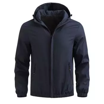 Осенняя мужская тонкая повседневная куртка куртка бейсбольная одежда мужская куртка с капюшоном мужская куртка M чёрный