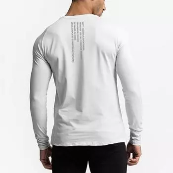 Осенняя мужская тренировочная одежда Muscleguys с длинными рукавами, профессиональная одежда для фитнеса, спортивный топ, быстросохнущий M чёрный