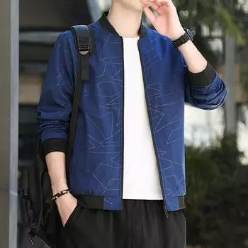 Осенняя мужская универсальная куртка с бейсбольным воротником, весенне-осенняя молодежная трендовая куртка, мужская одежда XXXXXL чёрный