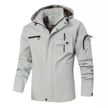 Осенняя мужская ветровка с капюшоном, мужская водонепроницаемая спортивная куртка из мягкой ткани, мужская одежда для походов, горных лыж 5XL чёрный