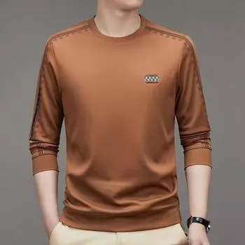 Осенняя мужская вышитая толстовка с круглым вырезом, свободный пуловер, молодежная повседневная нижняя часть M