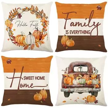 Осенняя наволочка для подушки, украшение для семейной вечеринки, наволочка для дивана, наволочка для подушки для спальни 45*45cm JYM469-1
